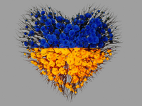 Herz in den Farben der Ukraine